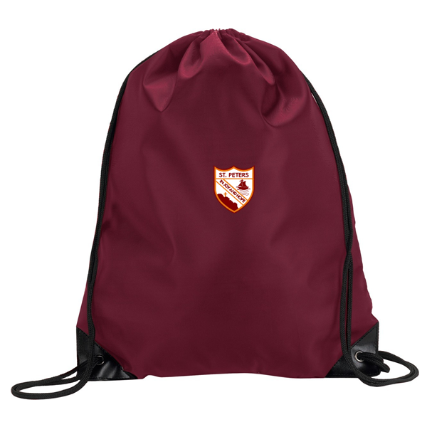 Burgundy PE Bag St Peters (Noctorum)