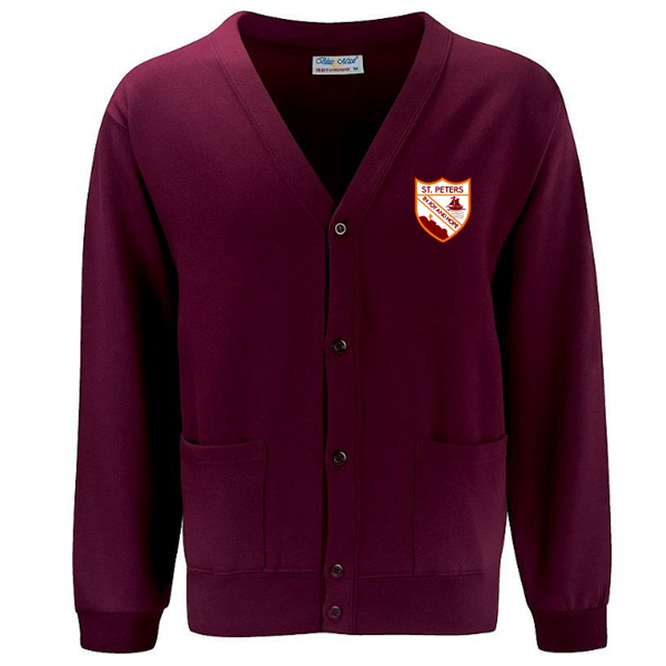 Burgundy Cardigan Uniform St Peters Catholic Primary School