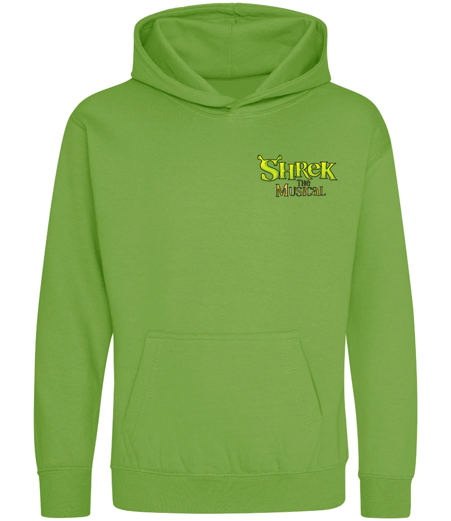 Shrek the Musical Lime Green Kids Hoodie Right Breast Print