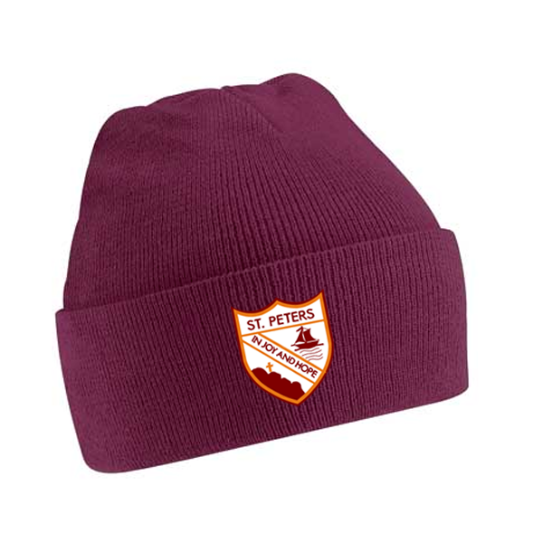 Burgundy Beanie St Peters (Noctorum)
