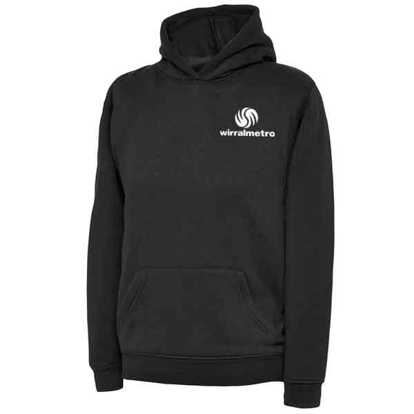 Wirral Metro Adult Size Black Hoodie