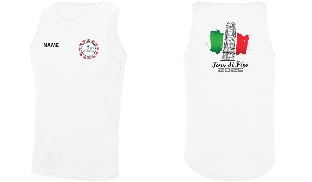 VRR Mens Vest Pisa Back Print