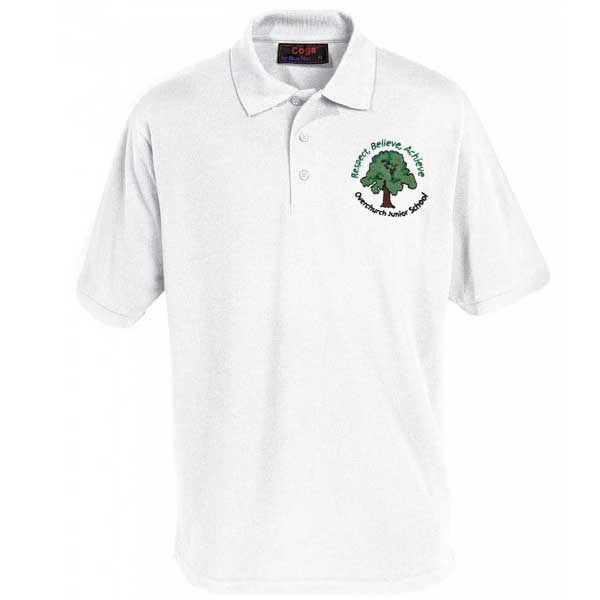 Overchurch Juniors White Polo Shirt