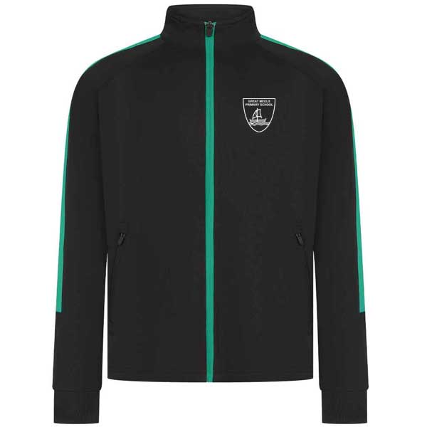 Great Meols Emerald and Black Kids Knitted Tracksuit Top