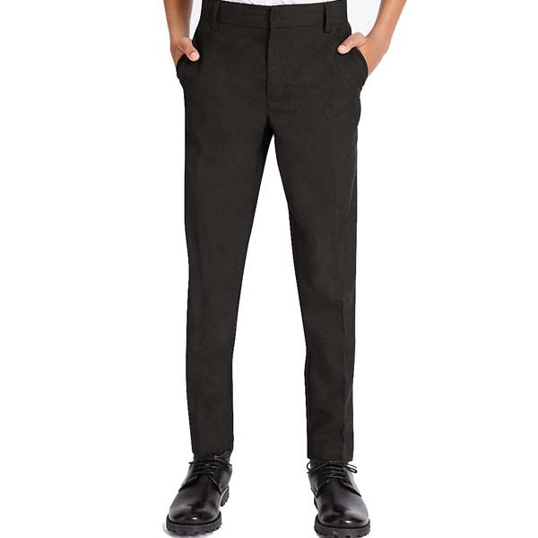 Senior Boys Skinny Fit Black Trousers
